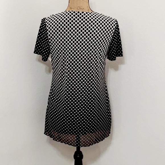 Boyet Fajardi Jeweled black and white geometric abstract graphic print top Sm - Picture 3 of 5